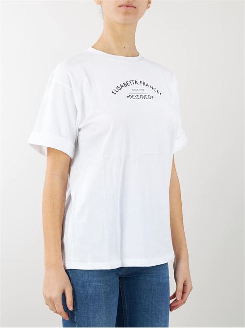 Jersey T-shirt with logo print Elisabetta Franchi ELISABETTA FRANCHI | T-shirt | MA02341E2270